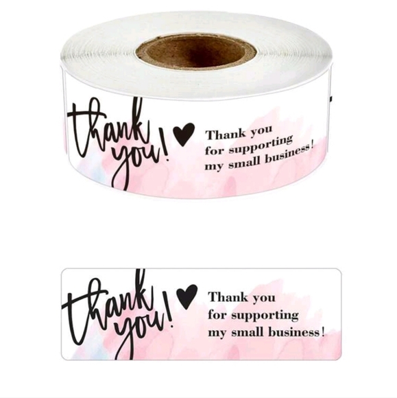 Other - 3" 120pcs Thank You Stickers Roll with Heart Design